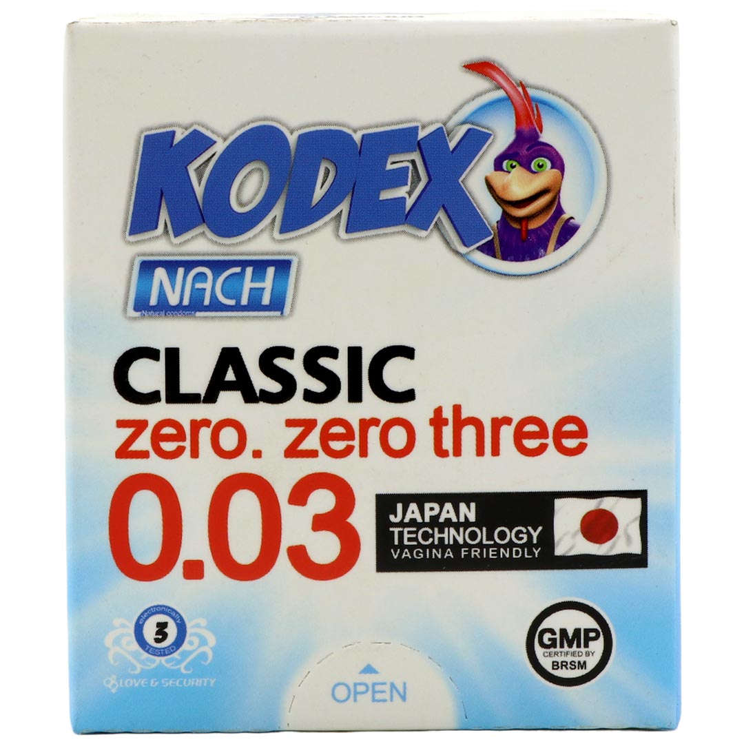 کاندوم زیرو تری 0.03 سه تایی 3 عددی کدکس